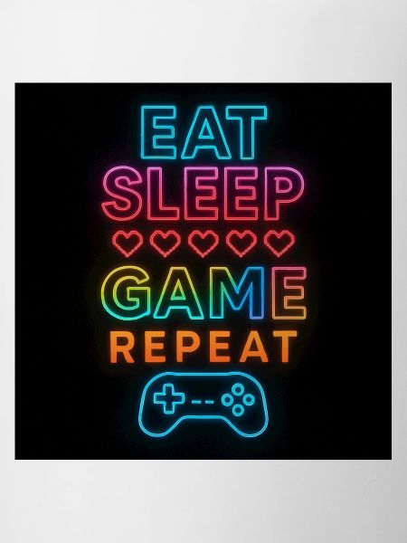 Neon Eat Sleep Game Repeat