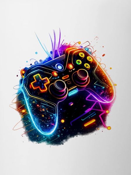 Neon Game Controller Splash