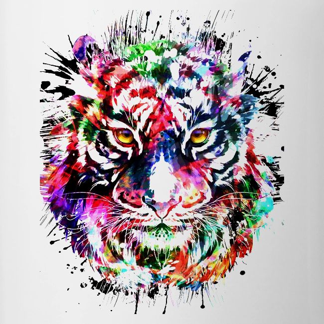 Colorful Tiger Head Portrait Drawing
