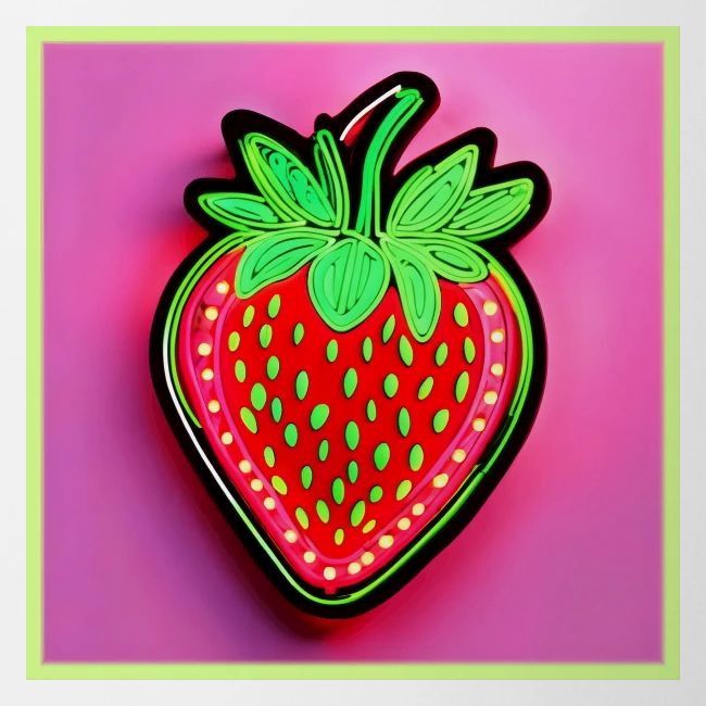 Vibrant Strawberry Neon Sign