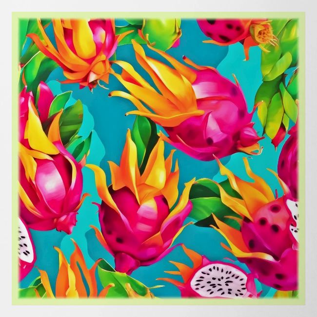 Vibrant Dragoon Fruit Pattern