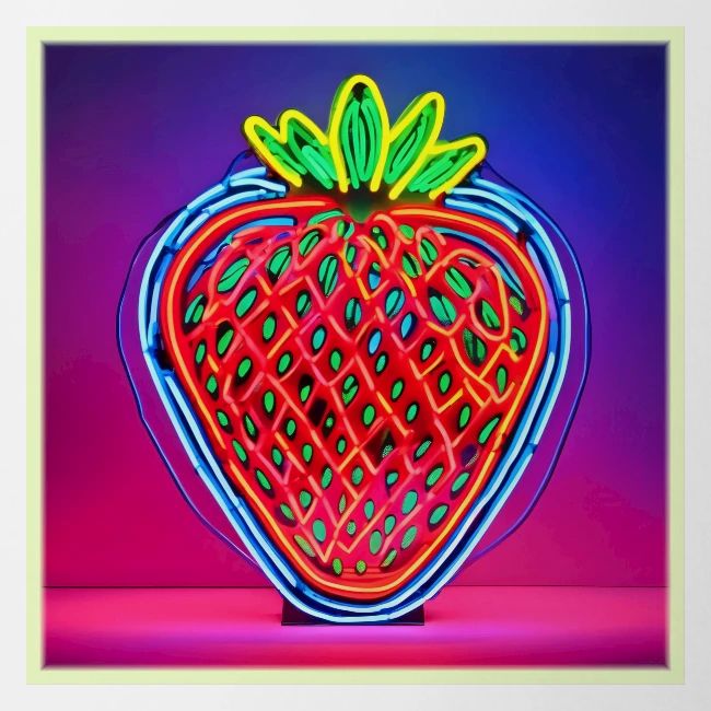 Vibrant Strawberry Neon Sign