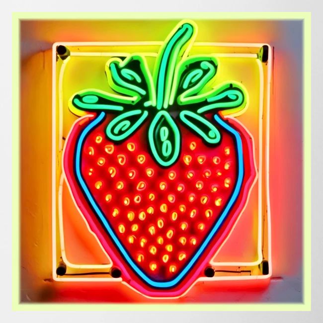 Colorful Strawberry Neon Glow