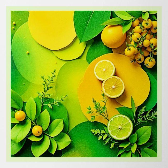 Abstract Lemon Lime Nature Art
