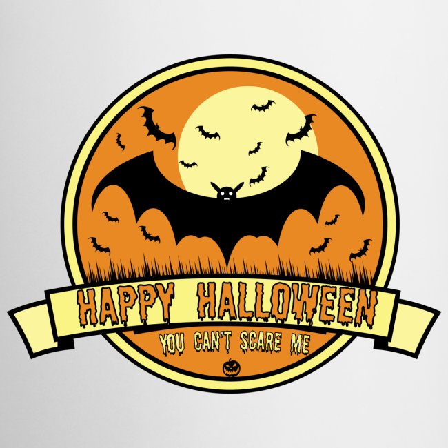Can't Scare Me October Moonlit Spooky Vampire Bat.