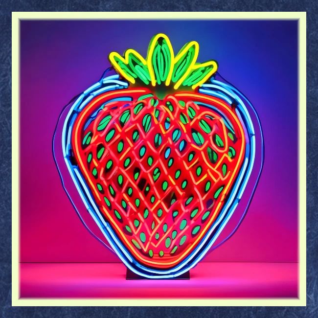 Vibrant Strawberry Neon Sign