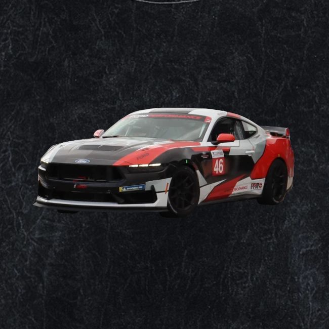 Red White and Black Mustang Racecar