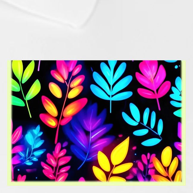 Neon Leaves Abstract Pattern
