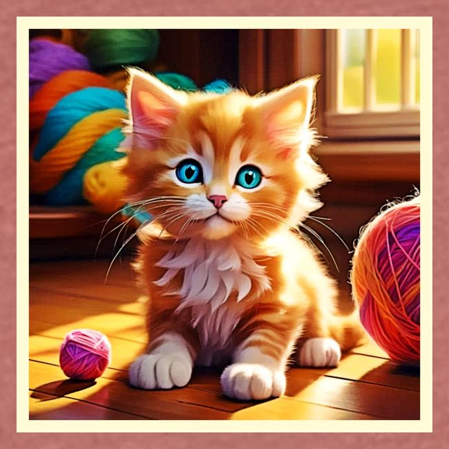 Cute Orange Kitten Art