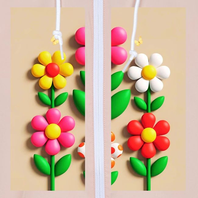 3D Flowers and Butterflies in Amber, Floral Design