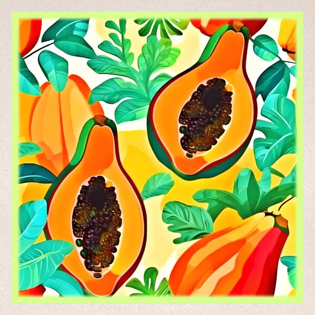 Tropical Papaya Pop Art
