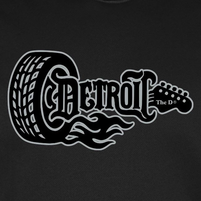 The D® - Detroit Wheel Guitar with Flames Blk Slvr