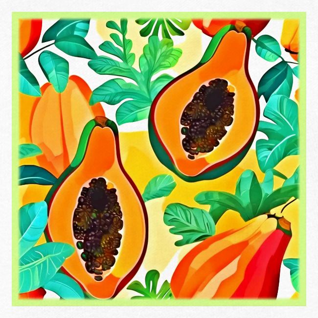 Tropical Papaya Pop Art