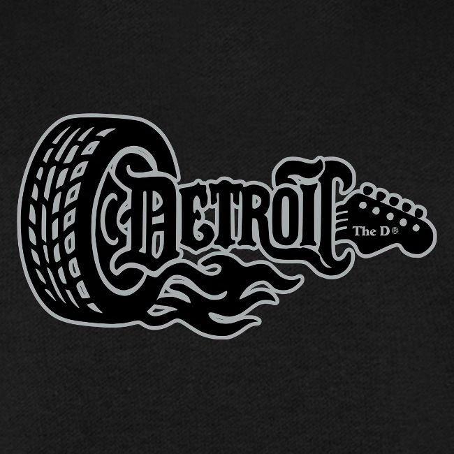 The D® - Detroit Wheel Guitar with Flames Blk Slvr