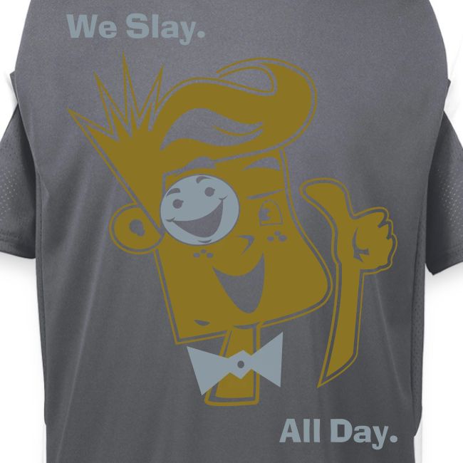 We Slay All Day Shiny Shirt Metallic Silver & Gold