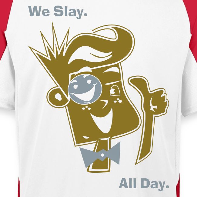 We Slay All Day Shiny Shirt Metallic Silver & Gold