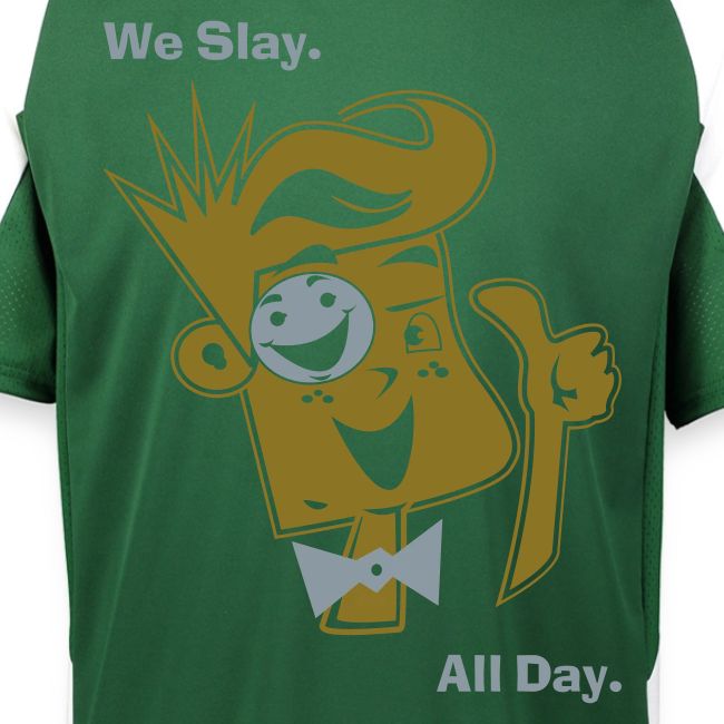 We Slay All Day Shiny Shirt Metallic Silver & Gold