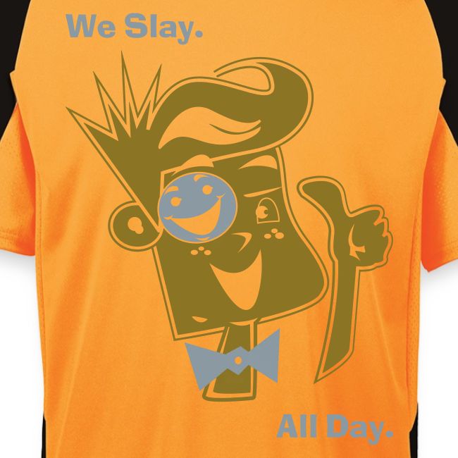 We Slay All Day Shiny Shirt Metallic Silver & Gold