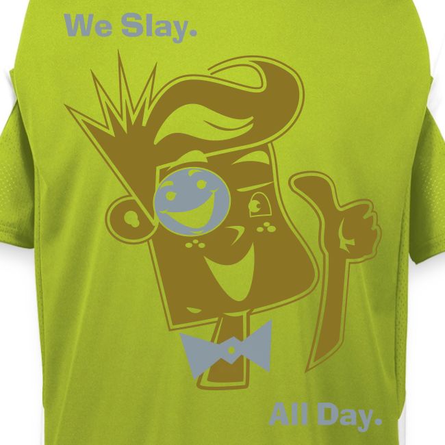 We Slay All Day Shiny Shirt Metallic Silver & Gold
