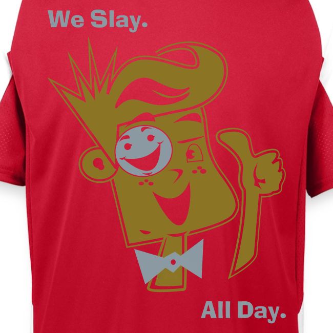 We Slay All Day Shiny Shirt Metallic Silver & Gold