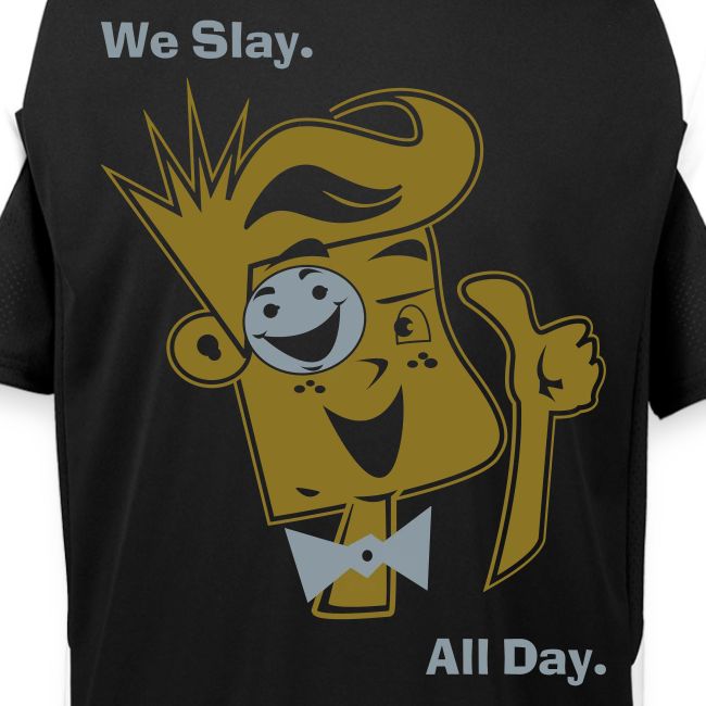 We Slay All Day Shiny Shirt Metallic Silver & Gold