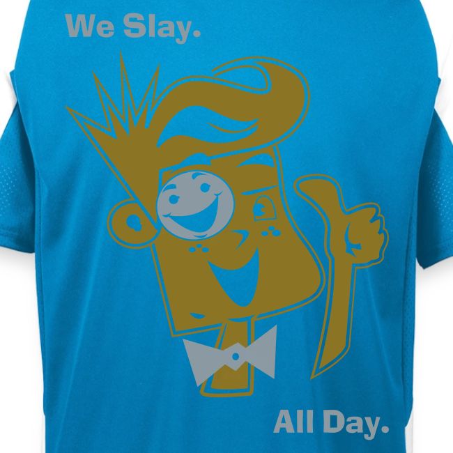 We Slay All Day Shiny Shirt Metallic Silver & Gold