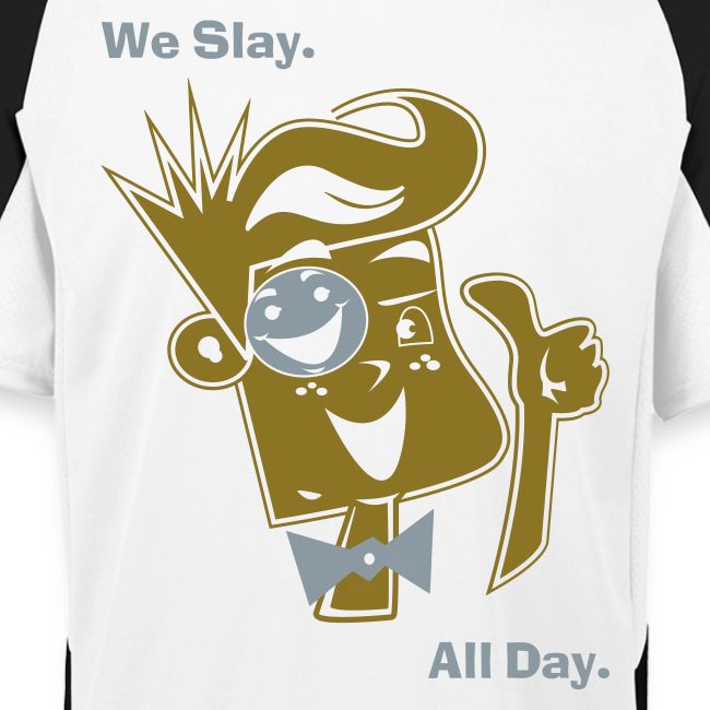 We Slay All Day Shiny Shirt Metallic Silver & Gold