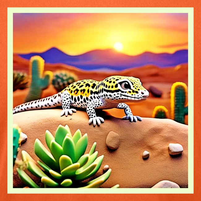 Spotted Gecko Desert Sunset