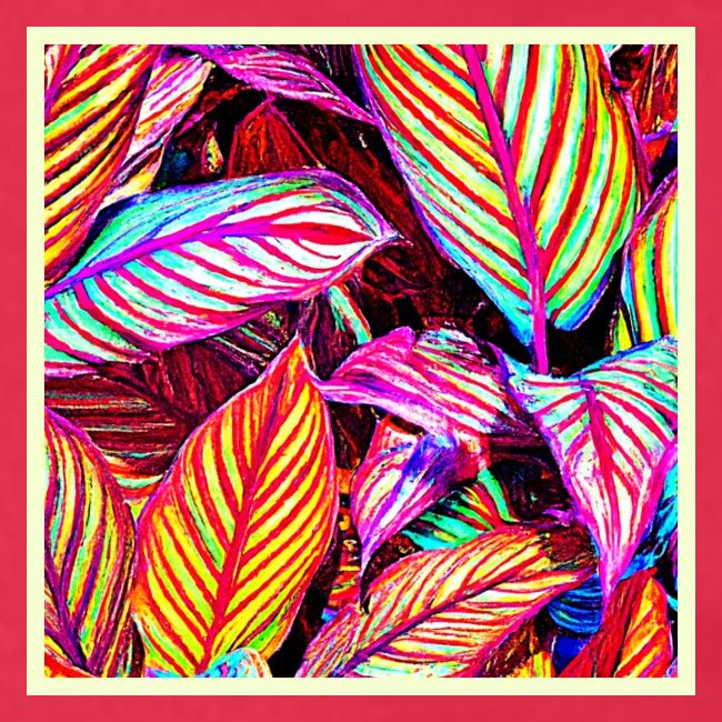 Striped Neon Leaves Design