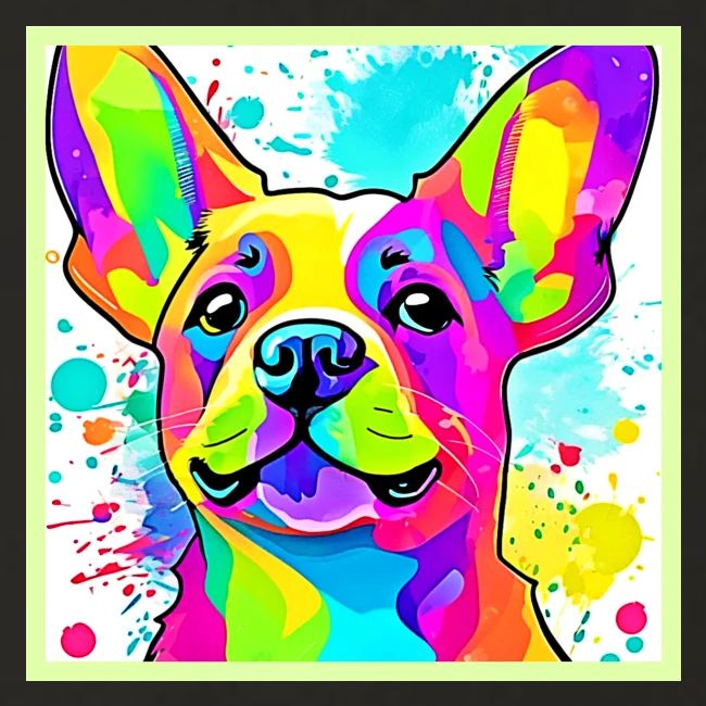 Vibrant Frenchie Bulldog Puppy Art