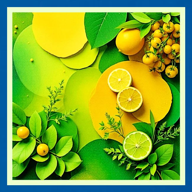 Abstract Lemon Lime Nature Art