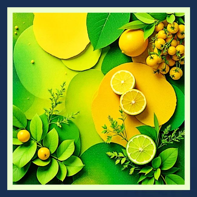 Abstract Lemon Lime Nature Art
