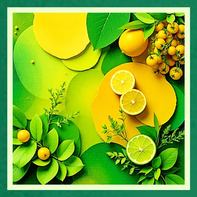 Abstract Lemon Lime Nature Art