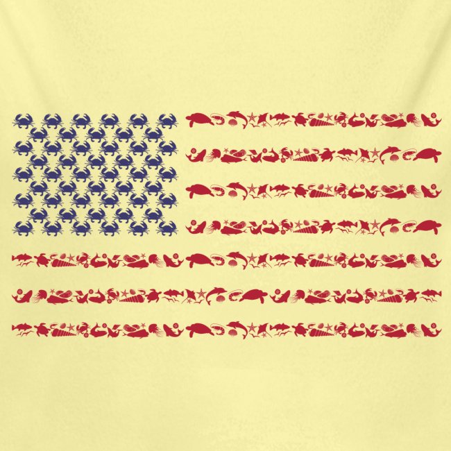 American Flag made from Coastal Wildlife