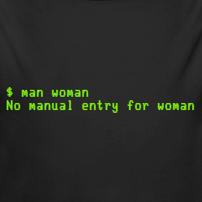 man woman. No manual entry for woman