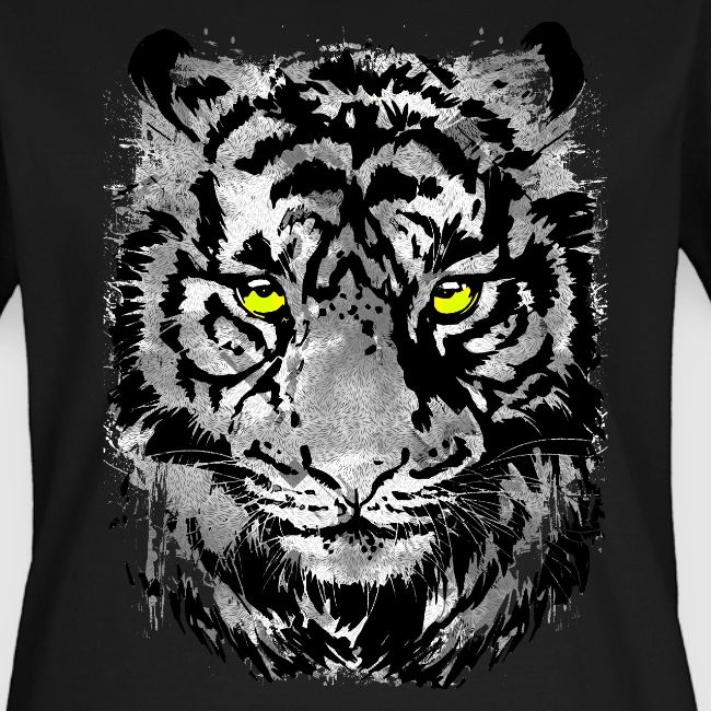 Gray Tiger Head Drawing - Black and white Tiger