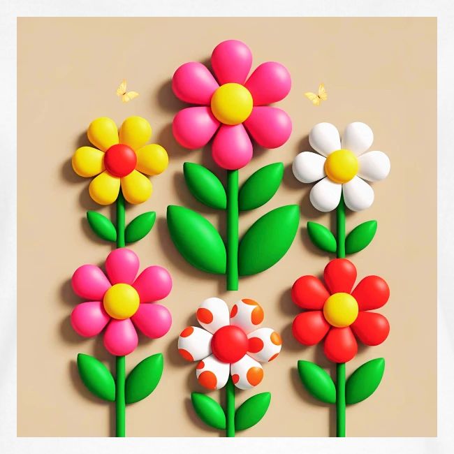 3D Flowers and Butterflies in Amber, Floral Design