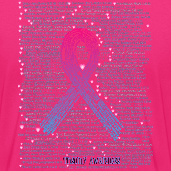trisomy awareness names shirt Women's T-Shirts