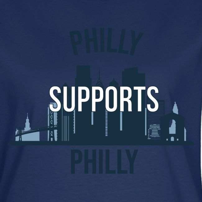 Philly Supports Philly skyline blue transparentbg