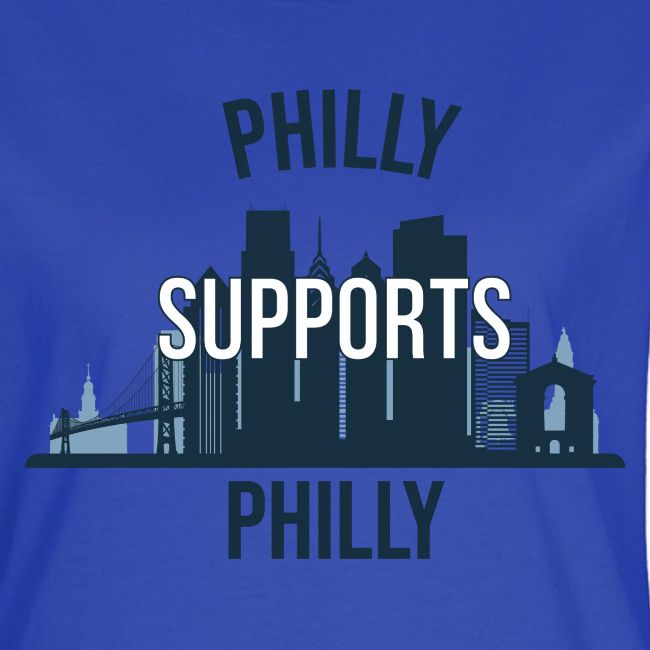 Philly Supports Philly skyline blue transparentbg