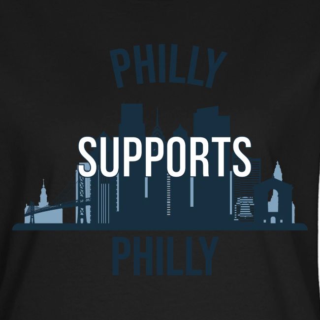 Philly Supports Philly skyline blue transparentbg