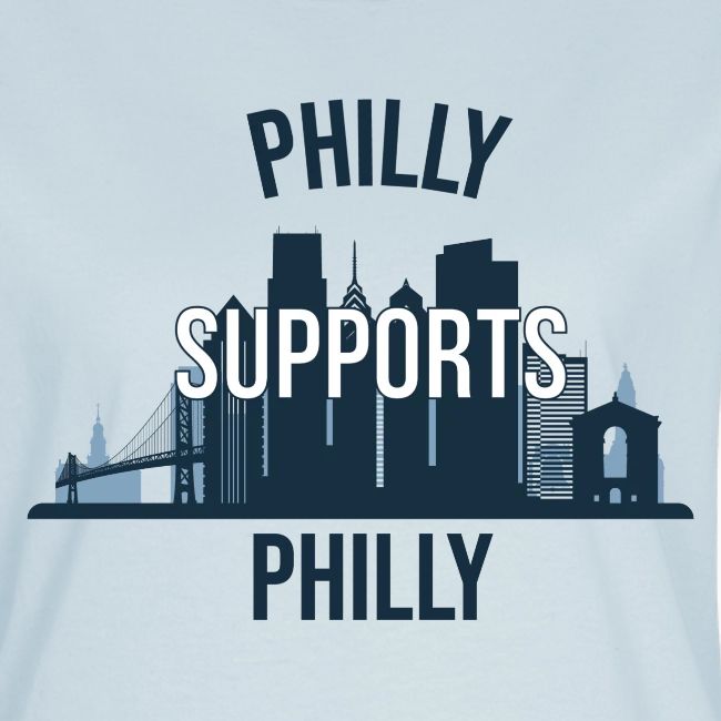 Philly Supports Philly skyline blue transparentbg