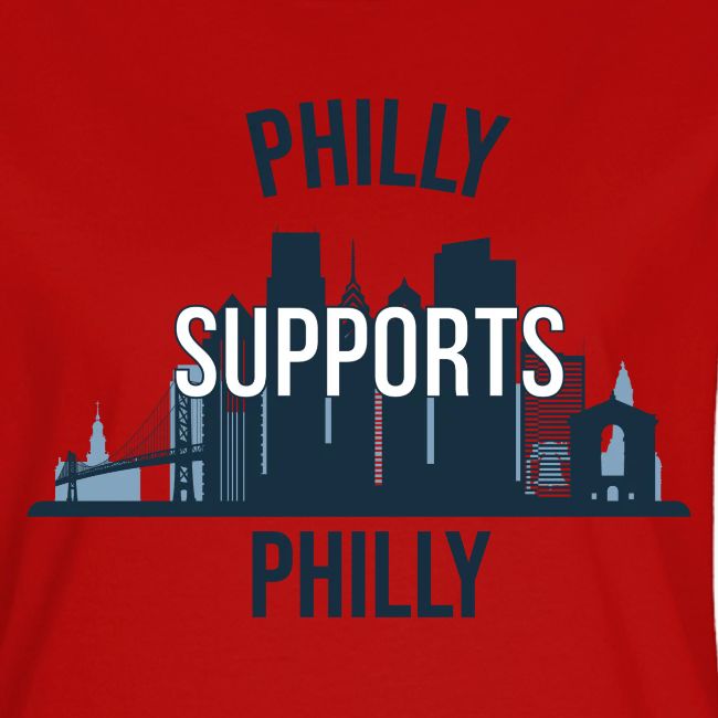 Philly Supports Philly skyline blue transparentbg