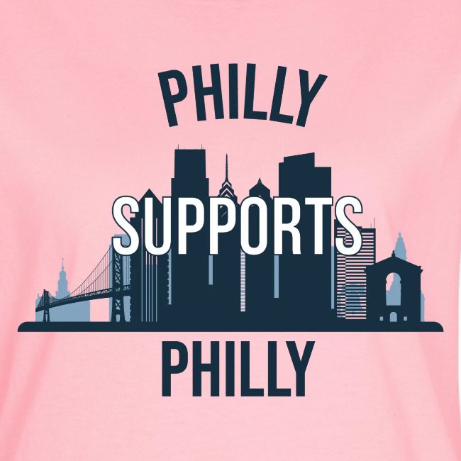 Philly Supports Philly skyline blue transparentbg