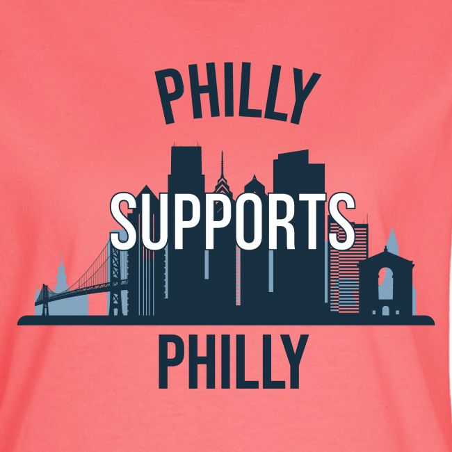 Philly Supports Philly skyline blue transparentbg