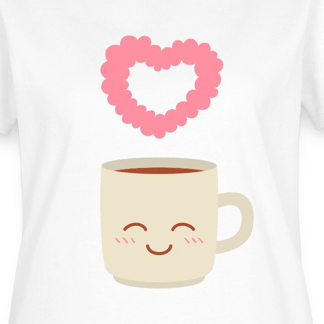 Cute Coffee Mug Cartoon Coffee Lover Womens T Shirt Rusty Doodle