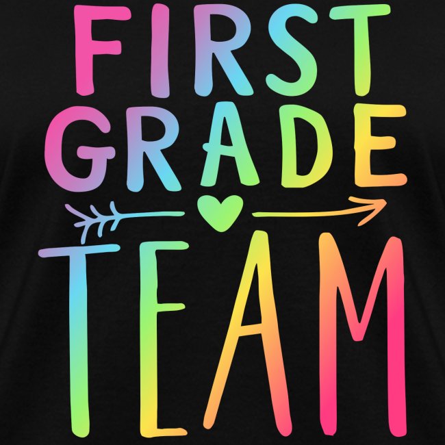 second third any grade personalized DARK tshirt for teachers MSCL3-014D Team Teacher shirt first grade teach rainbow color text t-shirt