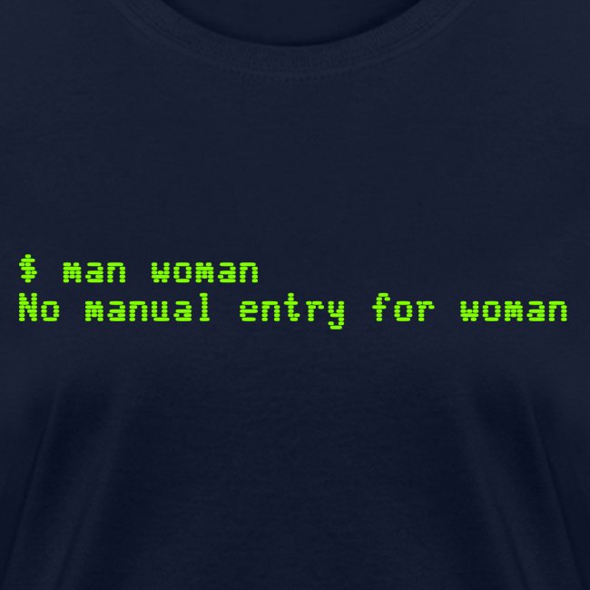 man woman. No manual entry for woman