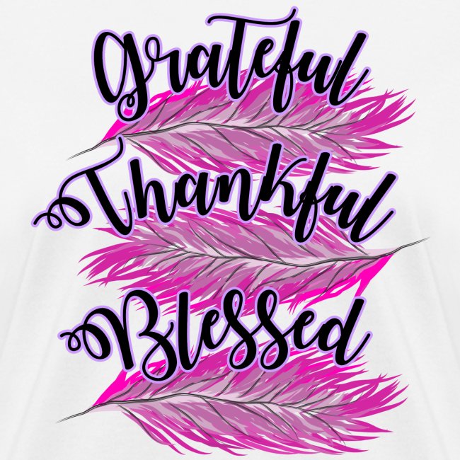 pink feathers grateful thankful blessed