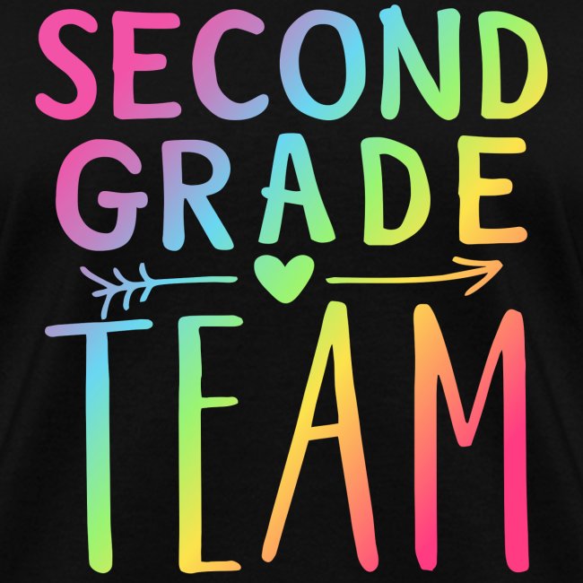 Second Grade Team Neon Rainbow Teacher T-Shirts